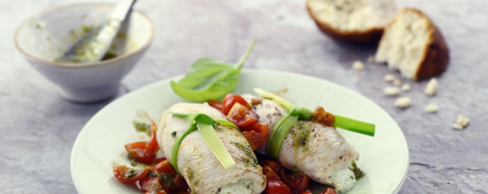 Tacchino arrosto con pesto e bufala